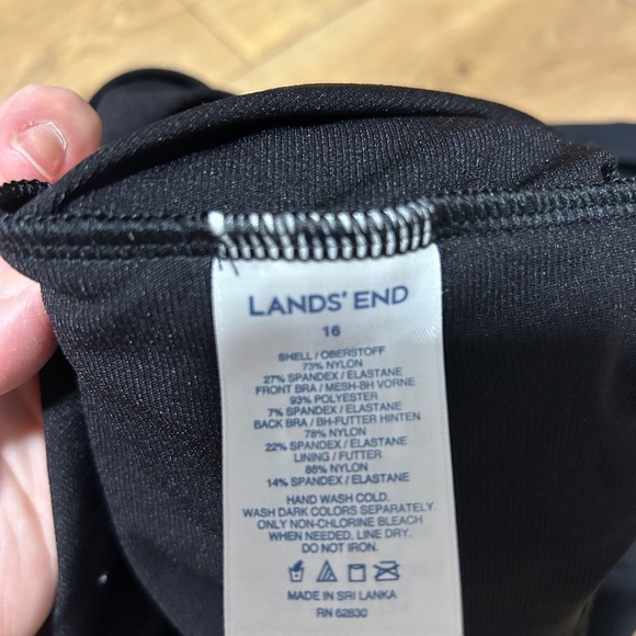 Lands' End Black SWIM Top with Gold Accent - Picture 8 of 9